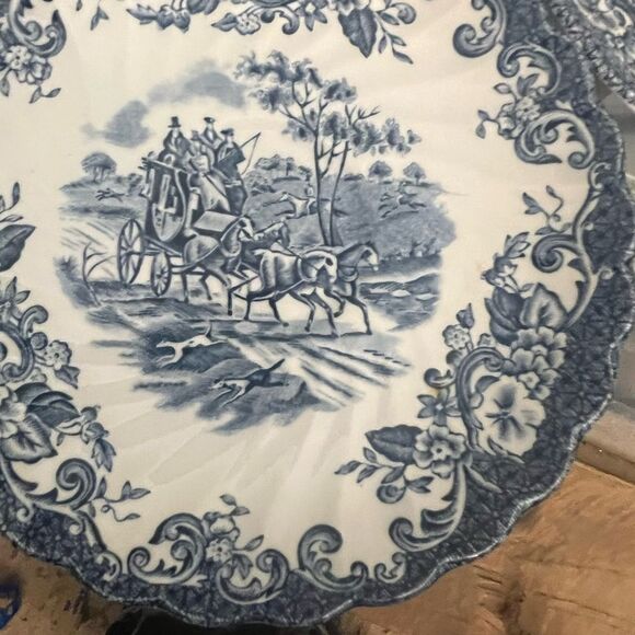 Johnson Bros Ironstone Hunting Country blue and White Small Plates set of 3 - Picture 5 of 6